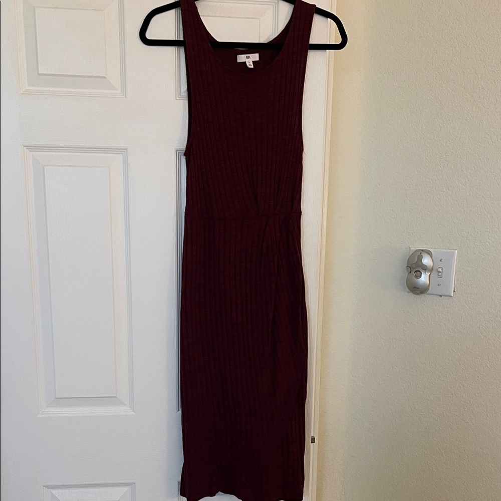 BP Sz Med Burgundy Midi Dress